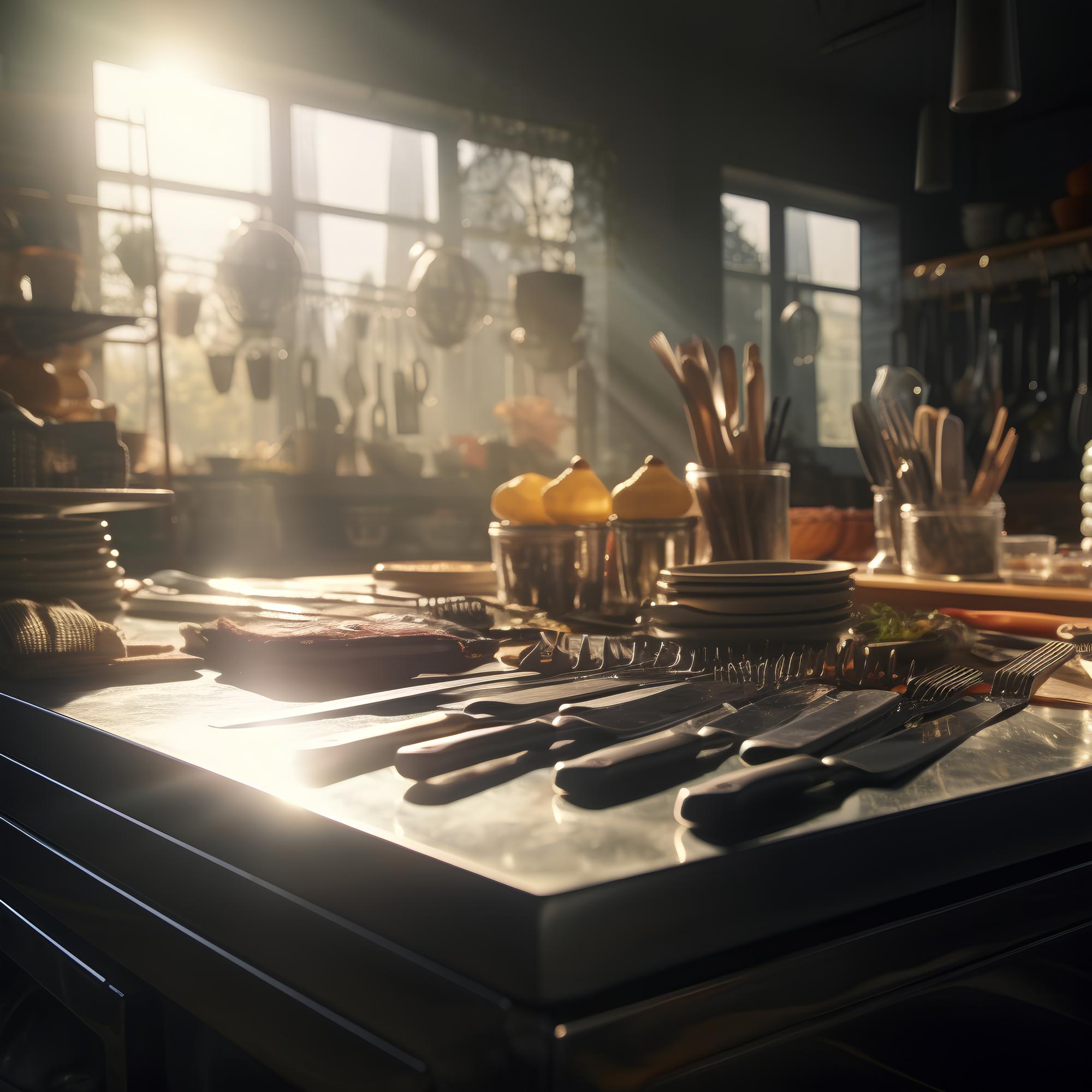 Interno atelier culinario con attrezzature professionali